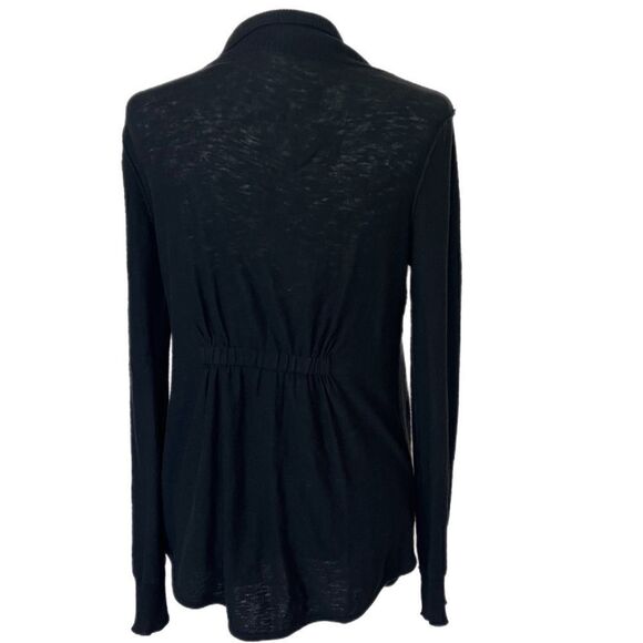 Free People Black Cardigan Sweater. Button Up, Gathered Back. Sz S. Good Cond! - Picture 5 of 15